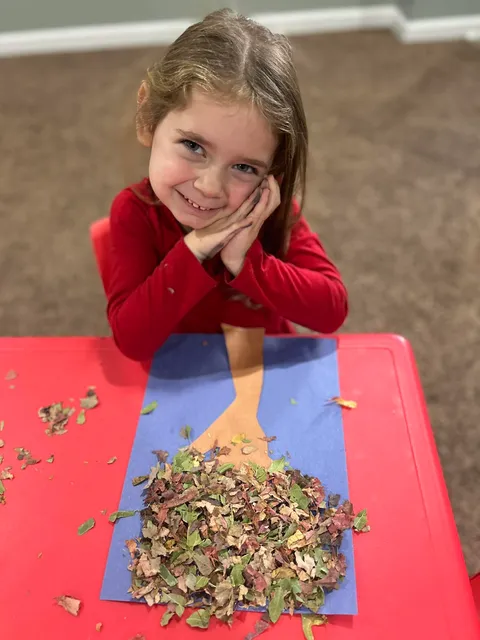 Children making art together