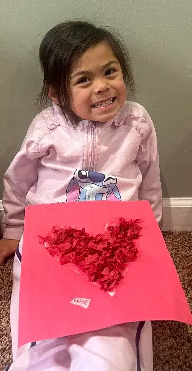 Kids doing crafts at daycare